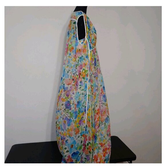 Johnny Was Jade Dylane Wild Blooms Silk Maxi Dress With Slip - Size M NEW - Picture 7 of 14